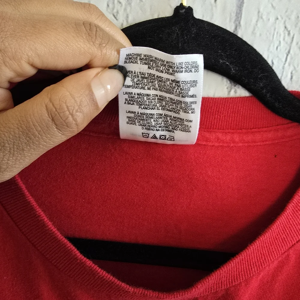 Y2K‎ Vintage Adidas Red Spray Paint Logo Oversized Tee Men's Size 2XL
